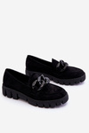 Women's Suede Platform Loafers Black Bennett