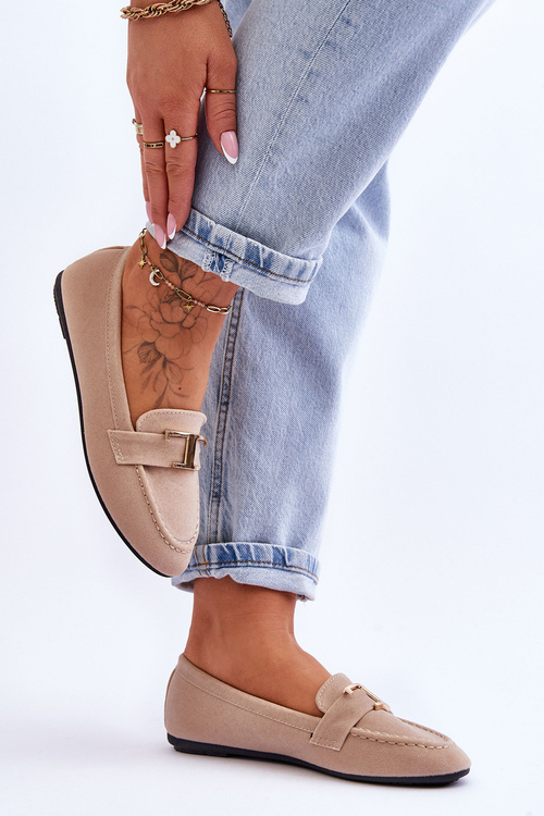 Mokasyny Klasyczne Wsuwane Jasnobeżowe Carly