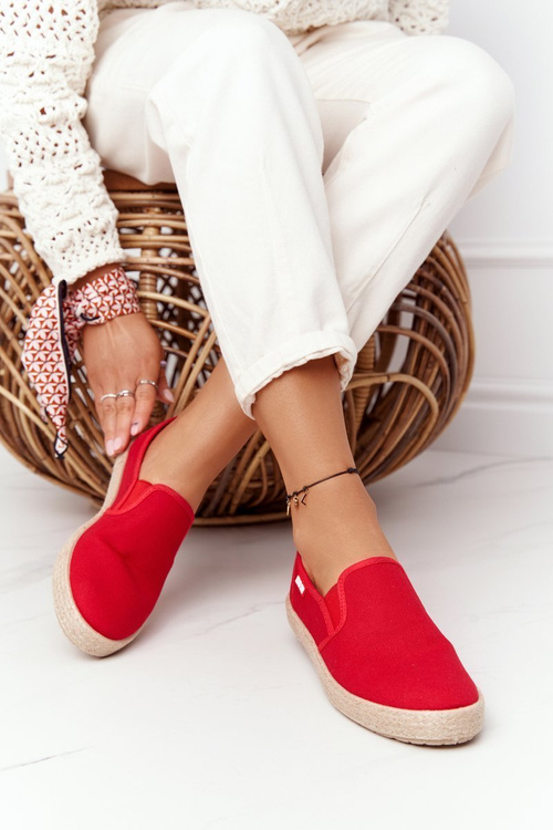 Espadrilles On A Braided Sole Big Star HDD274018 Red