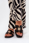 Flat Sandals With Cutouts And Decoration Black Bohalis