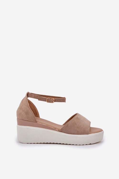 Lightweight Platform Sandals With Delicate Wedge Dark Beige Gillifia