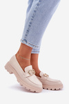 Women's Loafers With Gold Detail Beige Trionna