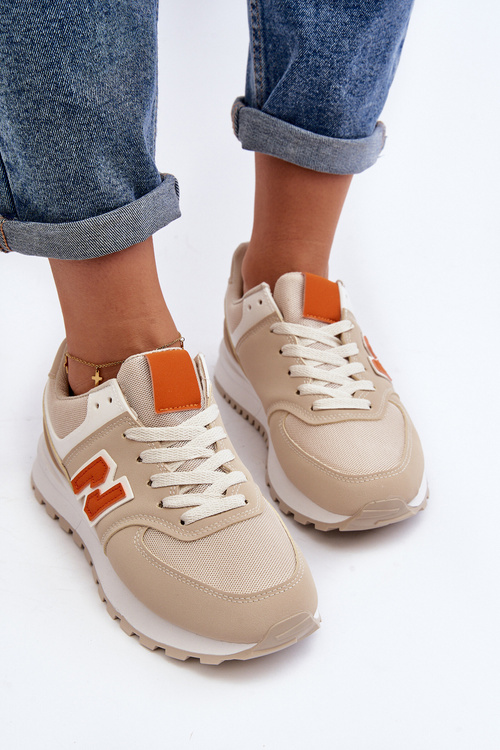 Sneakersy Buty Sportowe Damskie Beżowe Lifari LY085