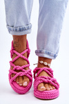 Women's Fashionable Braided Sandals Fuchsia Tiffanie