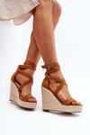 Wedge Sandals With Braided Detail Brown Salthe
