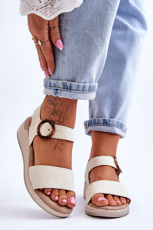 Comfortable Wedge Sandals Beige Menaro 