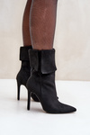 Stiletto Boots With Turned Shaft Black Luxira