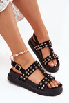 Embellished Women's Platform Sandals Black Mailisa