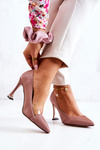 Fashionable Leather Stilettos Pink Tamira