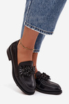Loafers Moccasins Women's With Ornament Black Murelle