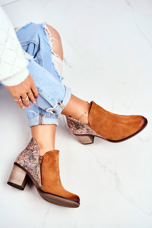 Women's Leather Stiletto Boots Maciejka Red 04492-29