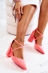 Women's Pumps On Heel Suede Neon Pink Future