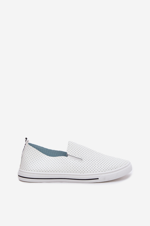 Slip On Eco Leather Women's Sneakers Sneakers With Text White Zalinne