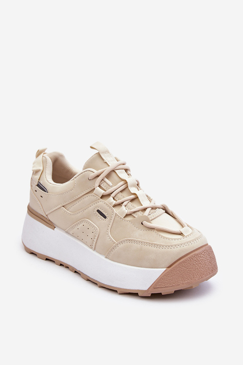 Buty Sportowe Damskie Platforma Jasnobeżowe Dakari