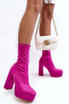 Women's High Heel Boots with Zip Fastening Fuchsia Peculia