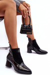 Leather Heeled Boots SBarski MR870-96 Black