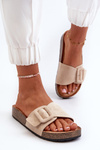 Women's Beige Eco Suede Sandals with Buckle Laeltia