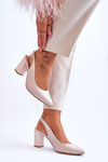 Comfortable Pumps On Heel Sergio Leone SK162 Pearly Beige