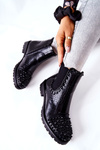 Boots With Rhinestones Black Monah