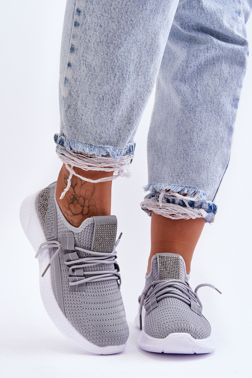 Buty Sportowe Wsuwane Damskie Szare Hold Me! JHY260