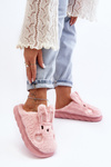 Women's Furry Slippers with Bunny Pink Naveritte