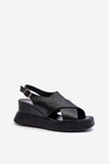 Women's Black Platform and Wedge Sandals in Eco Leather Vaiara