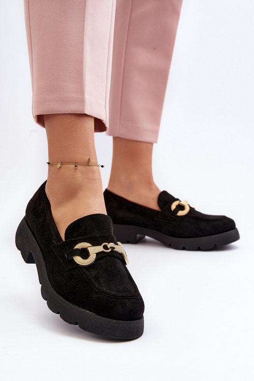 Women's Moccasins with Decoration Black Railenes