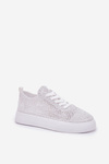 Lace-Up Women's Sneakers On Platform White Aranelith