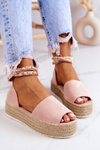 Espadrilles Sandals On The Platform Pink Jeannie