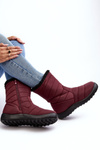 Women's High Padded Snow Boots Burgundy Luxina