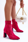 Suede Ankle Boots Fuchsia Mellamene