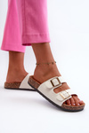 Women's Slip-On Cork Sole Sandals White Cortina
