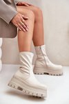 Boots On Massive Platform Light Beige Florinara