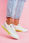 Women's Sneakers Cross Jeans White Yellow FF2R4042C