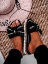 Women's Flip-Flops With Bowtie Black Tarela