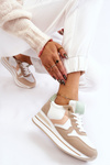 Women's Wedge Sports Shoes White And Beige Neva