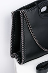Women's Black Large Chain Chest Bag