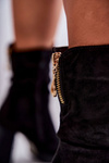Suede High Boots On A Heel Black Volter