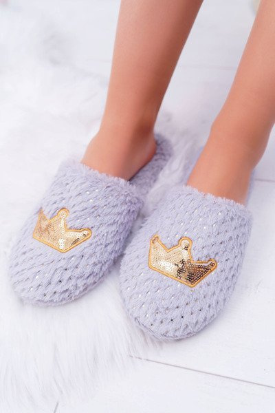 Women's Slippers SOXO Gold Crown Grey