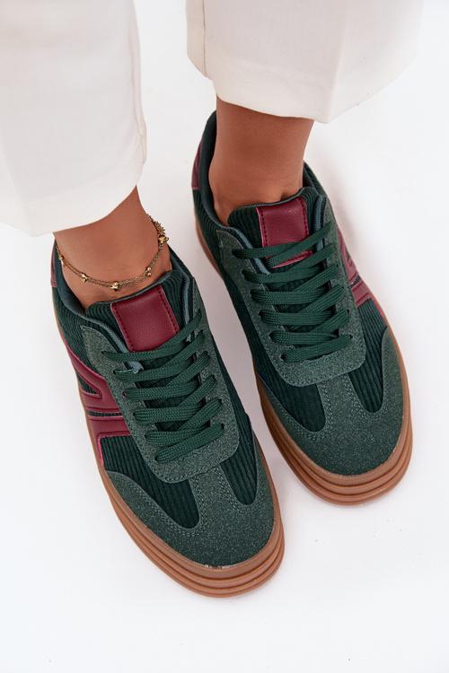 Velvet Women's Sneakers on Platform Green Skye