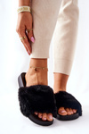 Rubber Moulded Slippers With Eco Fur Black Emmie