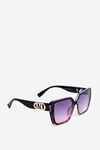 Women's Sunglasses With Decorative Detail UV400 Black-Brown