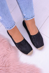 Lu Boo Black Glitter Espadrilles