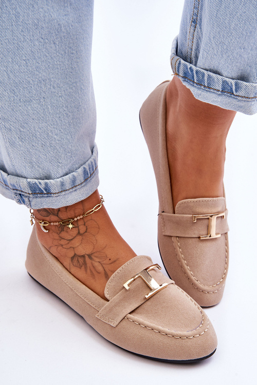 Mokasyny Klasyczne Wsuwane Jasnobeżowe Carly