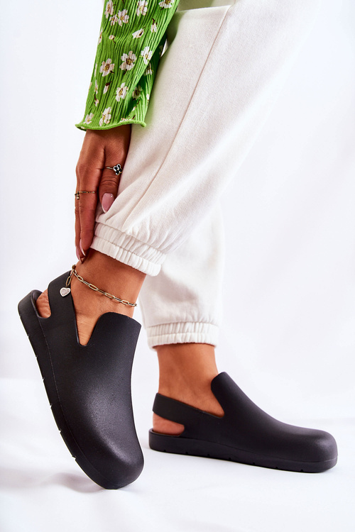 Fashionable Rubber Clogs Black Meriko