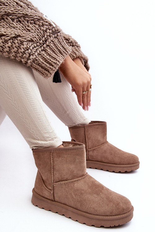 Women's Suede Snow Boots Padded Beige Nanga
