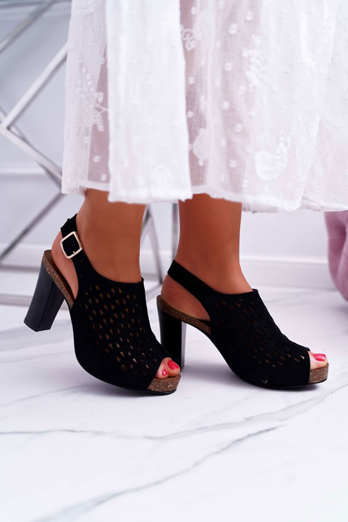 Women's Sergio Leone SK850 Black Farmona Stiletto Sandals