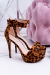 Women's Stiletto Platform Sandals Leopard Welbos