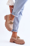 Women's Suede Platform Loafers Beige Larey