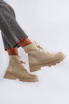 Women's Workers Boots With Socks Beige Abigail